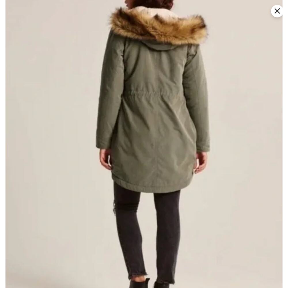 Abercrombie & Fitch Military Parka Coat Green Women's Small Gorpcore Utility - Picture 16 of 16